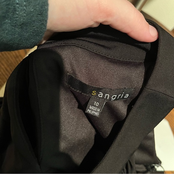 Women’s Sangria Long Black High Neck Formal Cocktail Maxi Dress Size 10 - Picture 13 of 16